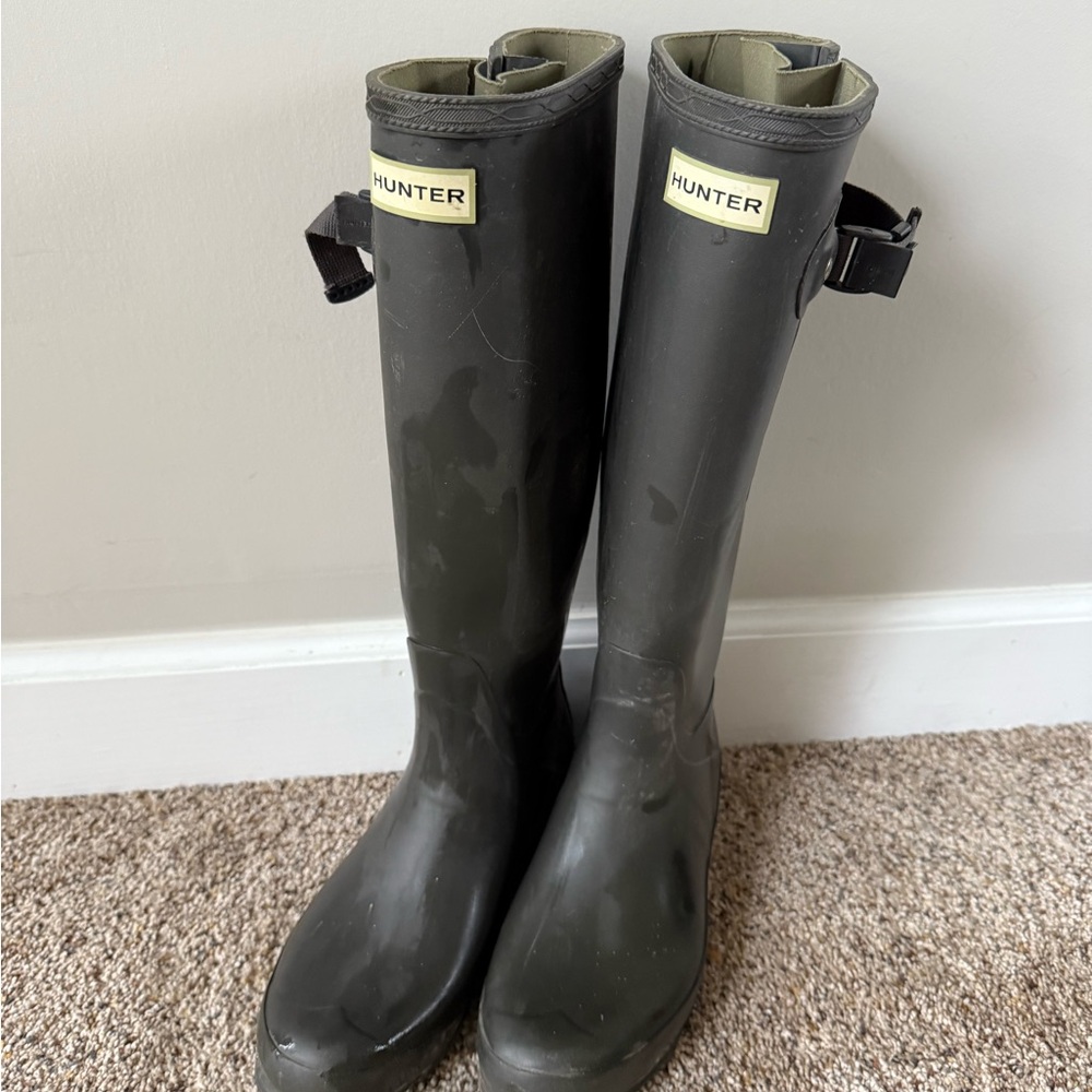 Hunter Dark Gray Tall Boots